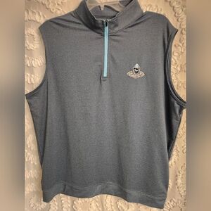 Peter Millar Vest Men XXL Blue Crown Sport 1/4 Zip Golf Portmarnock Golf Club
